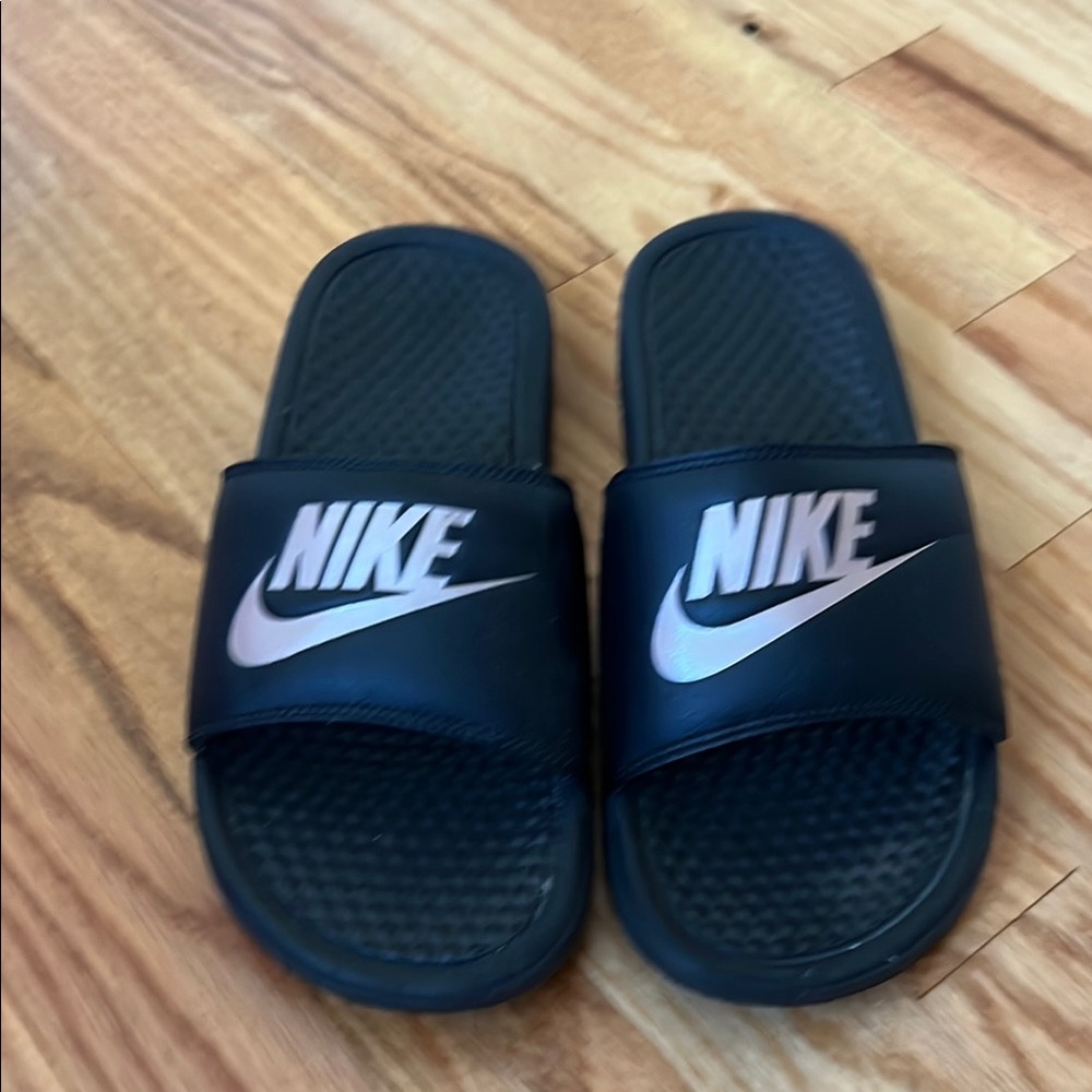 Nike Black Slide Sandals with Logo